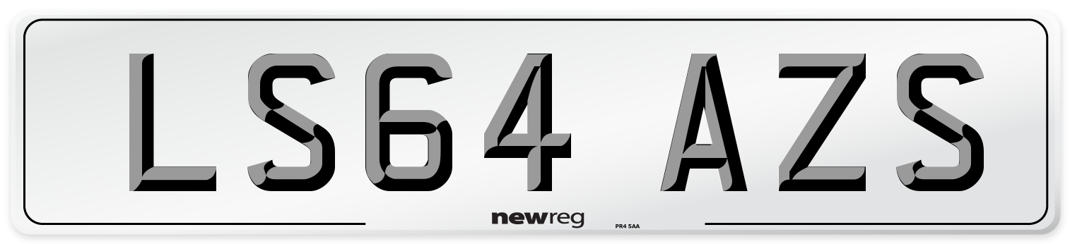LS64 AZS Number Plate from New Reg